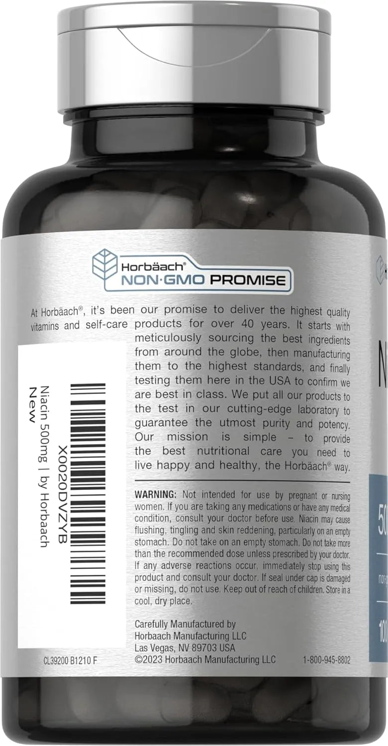 HORBAACH - Horbaach Niacin 500Mg. 100 Capsulas - The Red Vitamin MX - Suplementos Alimenticios - {{ shop.shopifyCountryName }}