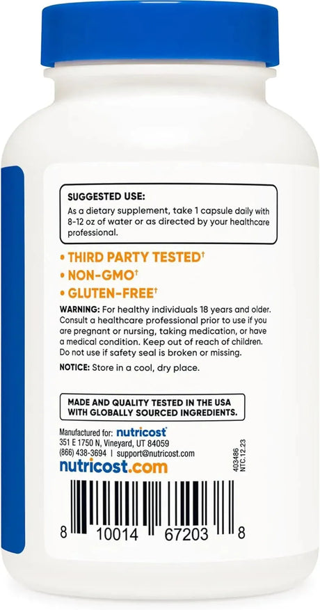 NUTRICOST - Nutricost Citric Acid 1000Mg. 120 Capsulas - The Red Vitamin MX - Suplementos Alimenticios - {{ shop.shopifyCountryName }}