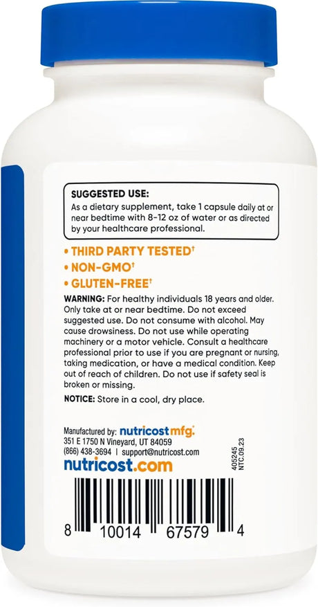 NUTRICOST - Nutricost Melatonin 20Mg. 240 Capsulas - The Red Vitamin MX - Suplementos Alimenticios - {{ shop.shopifyCountryName }}