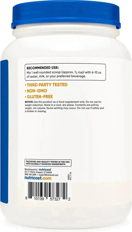 NUTRICOST - Nutricost Whey Protein Concentrate Unflavored 27 Servicios 907Gr. - The Red Vitamin MX - Suplementos Alimenticios - {{ shop.shopifyCountryName }}