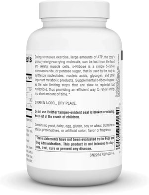 SOURCE NATURALS - Source Naturals D-Ribose 1000Mg. 120 Tabletas - The Red Vitamin MX - Suplementos Alimenticios - {{ shop.shopifyCountryName }}