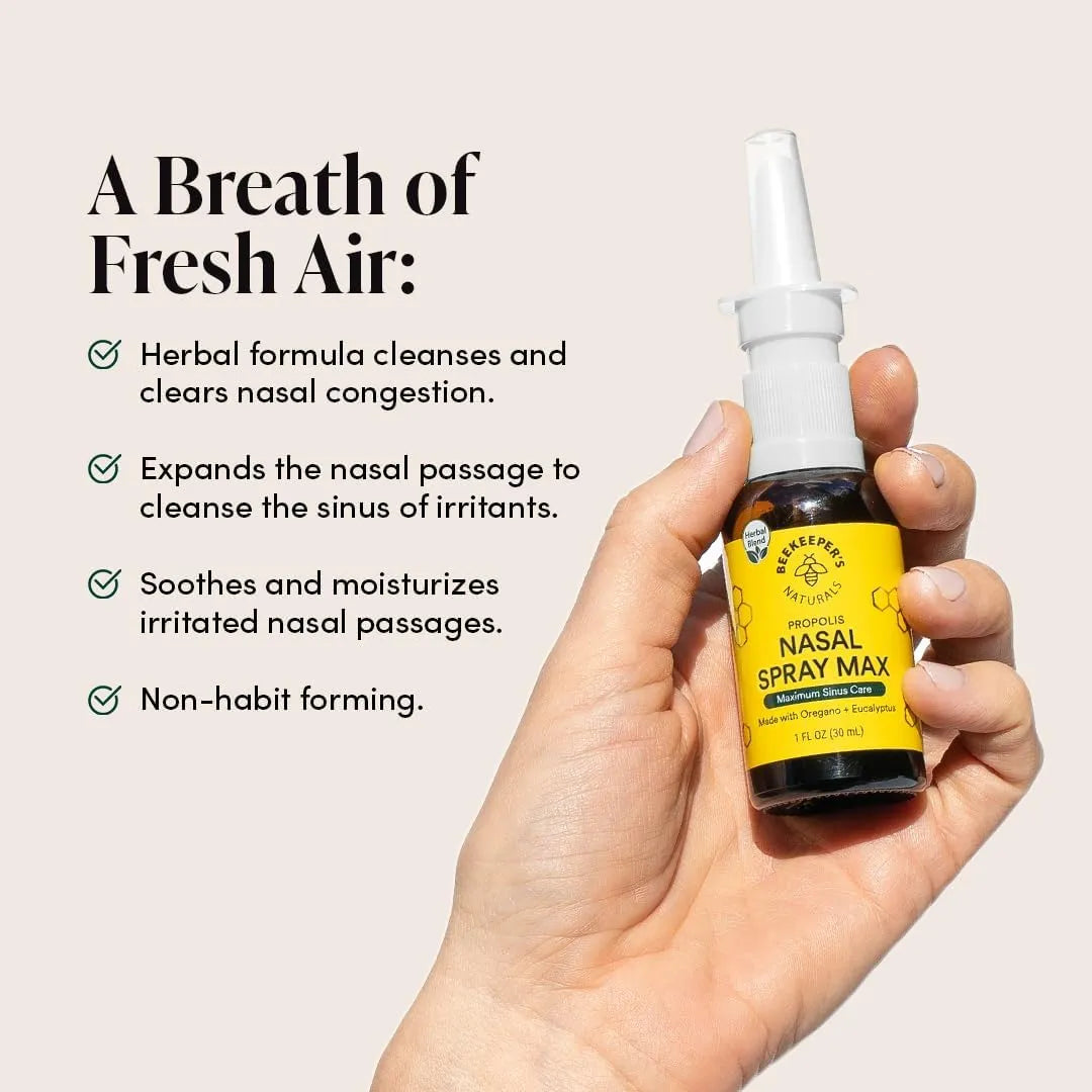 BEEKEEPER´S NATURALS - Beekeeper's Naturals Propolis Nasal Rinse Spray Max 1 Fl.Oz. - The Red Vitamin MX - Spray Nasal - {{ shop.shopifyCountryName }}