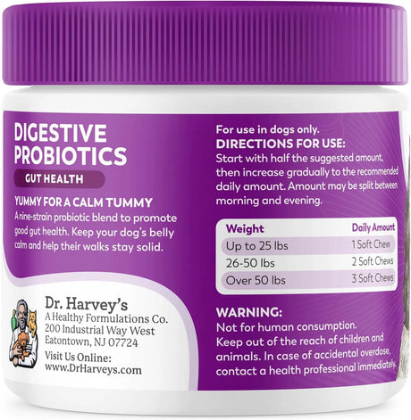 DR. HARVEY'S - Dr. Harvey's Digestive Probiotic Soft Chews for Dogs 90 Masticables - The Red Vitamin MX - Probióticos Para Perros - {{ shop.shopifyCountryName }}