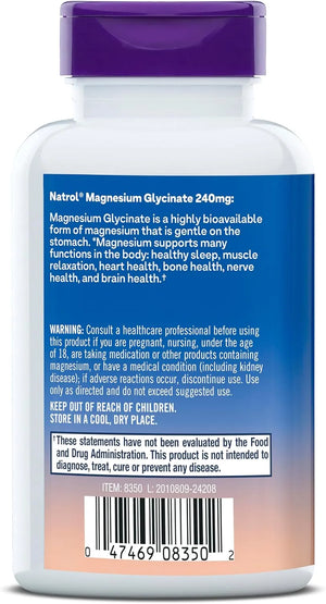 NATROL - Natrol Magnesium Glycinate 240Mg. 60 Capsulas - The Red Vitamin MX - Suplementos Alimenticios - {{ shop.shopifyCountryName }}