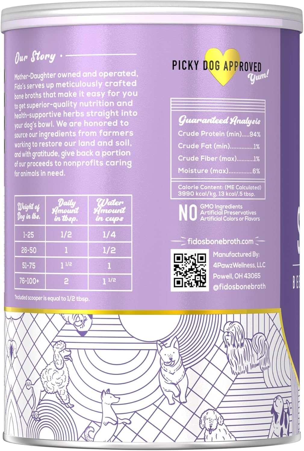 FIDO'S - Fido's Grass-Fed Beef Bone Broth for Dogs 60 Servicios 184Gr. - The Red Vitamin MX - Suplementos Herbales Para Perros - {{ shop.shopifyCountryName }}