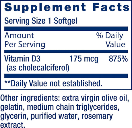 LIFE EXTENSION - Life Extension Vitamin D3 175mcg 7000 IU 60 Capsulas Blandas - The Red Vitamin MX - Suplementos Alimenticios - {{ shop.shopifyCountryName }}