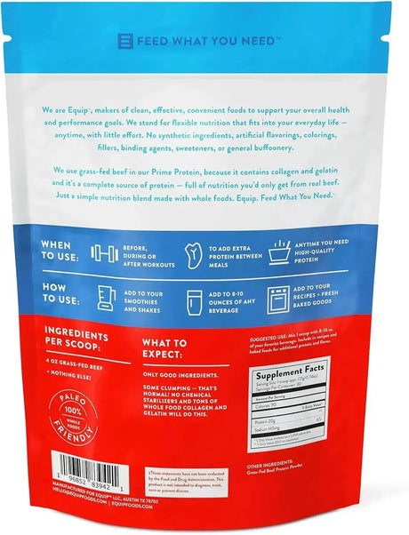 EQUIP FOODS - Equip Foods Prime Protein Powder Grass Fed Beef Protein Isolate Unflavored 630Gr. - The Red Vitamin MX - Suplementos Alimenticios - {{ shop.shopifyCountryName }}