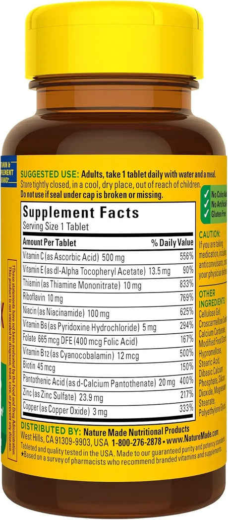 NATURE MADE - Nature Made Stress B Complex 75 Tabletas - The Red Vitamin MX - Suplementos Alimenticios - {{ shop.shopifyCountryName }}