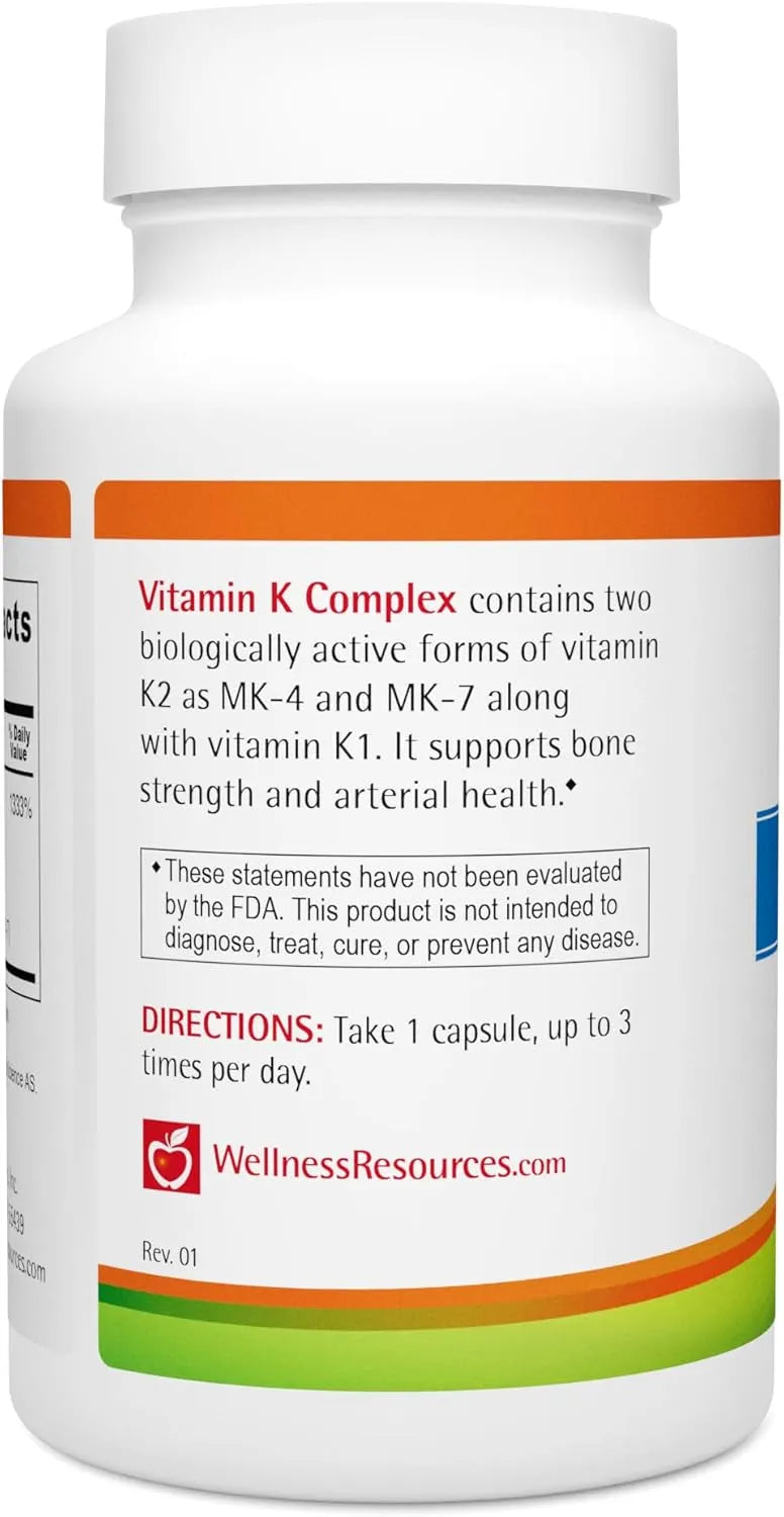 WELLNESS RESOURCES - Wellness Resources Vitamin K Complex 90 Capsulas - The Red Vitamin MX - Suplementos Alimenticios - {{ shop.shopifyCountryName }}