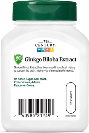 21ST CENTURY - 21st Century Ginkgo Biloba Extract 60 Capsulas - The Red Vitamin MX - Suplementos Alimenticios - {{ shop.shopifyCountryName }}