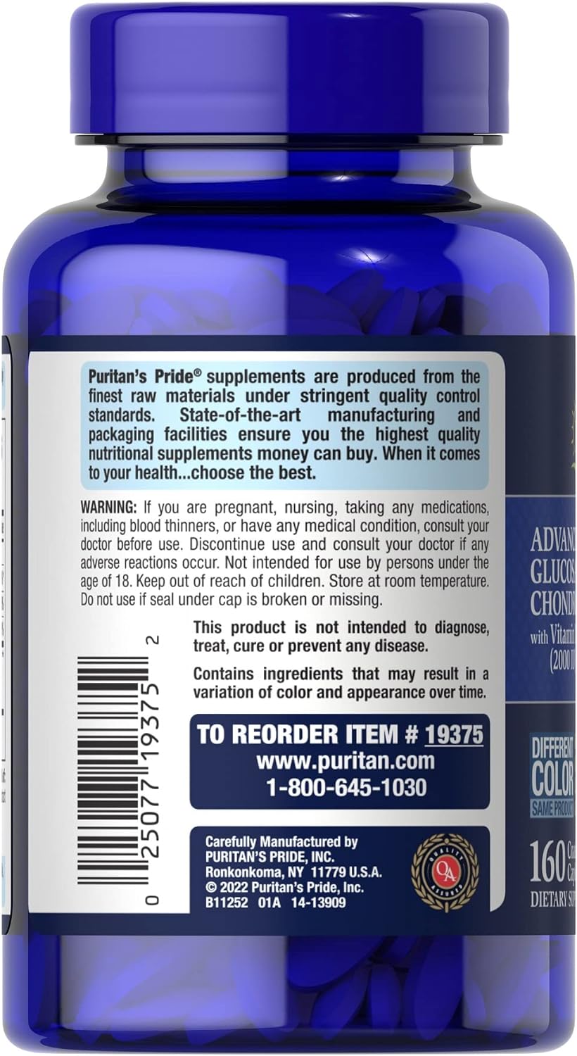 Puritan's Pride Advanced Glucosamine Chondroitin MSM 160 Tabletas