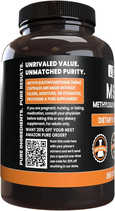 PURE ORIGINAL INGREDIENTS - Pure Original Ingredients MSM 365 Capsulas - The Red Vitamin MX - Suplementos Alimenticios - {{ shop.shopifyCountryName }}