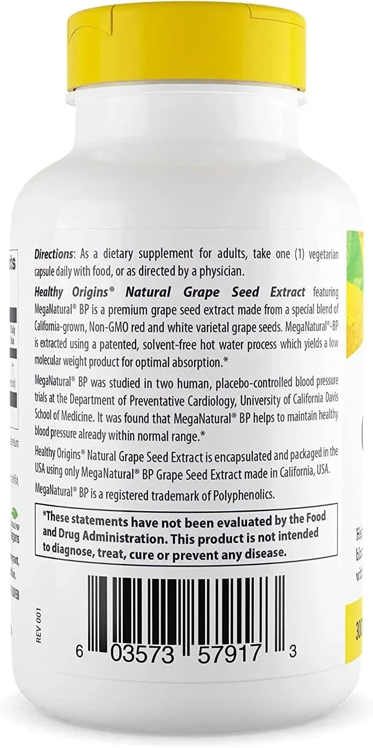 HEALTHY ORIGINS - Healthy Origins MegaNatural BP-Grape Seed Extract 300Mg. 150 Capsulas - The Red Vitamin MX - Suplementos Alimenticios - {{ shop.shopifyCountryName }}