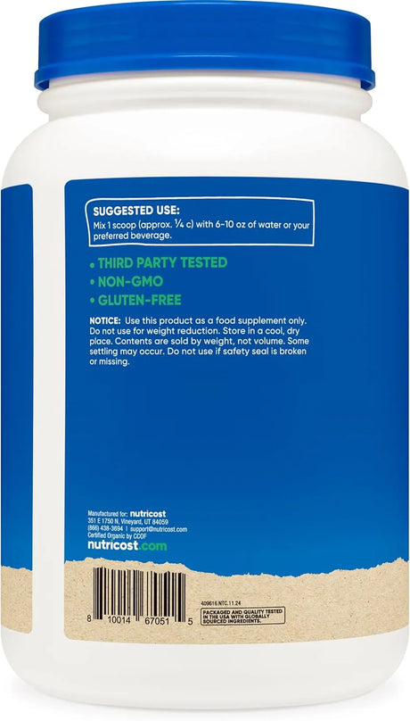 NUTRICOST - Nutricost Organic Pea Protein Isolate Powder Unflavored 907Gr. - The Red Vitamin MX - Suplementos Alimenticios - {{ shop.shopifyCountryName }}