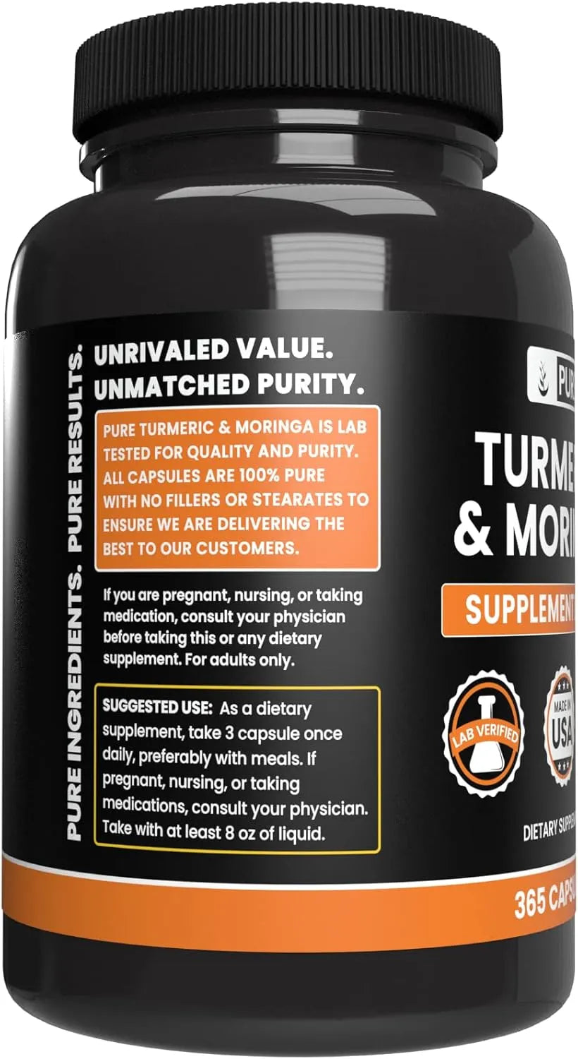 PURE ORIGINAL INGREDIENTS - Pure Original Ingredients Turmeric & Moringa 365 Capsulas - The Red Vitamin MX - Suplementos Alimenticios - {{ shop.shopifyCountryName }}