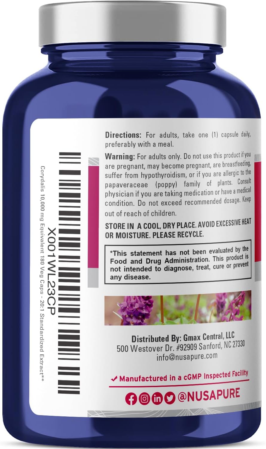 NUSAPURE - NusaPure Corydalis 10,000Mg. 180 Capsulas - The Red Vitamin MX - Suplementos Alimenticios - {{ shop.shopifyCountryName }}