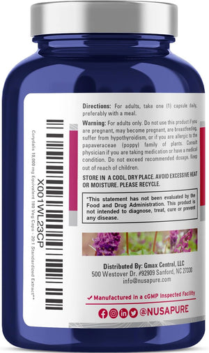 NusaPure Corydalis 10,000Mg. 180 Capsulas