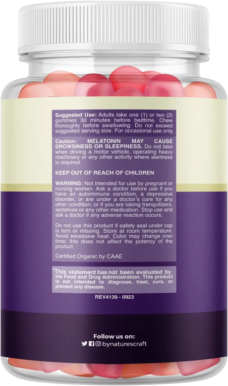 NATURES CRAFT - Natures Craft Organic Melatonin Gummies 10Mg. 120 Gomitas - The Red Vitamin MX - Suplementos Alimenticios - {{ shop.shopifyCountryName }}