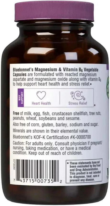 BLUEBONNET NUTRITION - BlueBonnet Magnesium Plus B-6 90 Capsulas - The Red Vitamin MX - Suplementos Alimenticios - {{ shop.shopifyCountryName }}