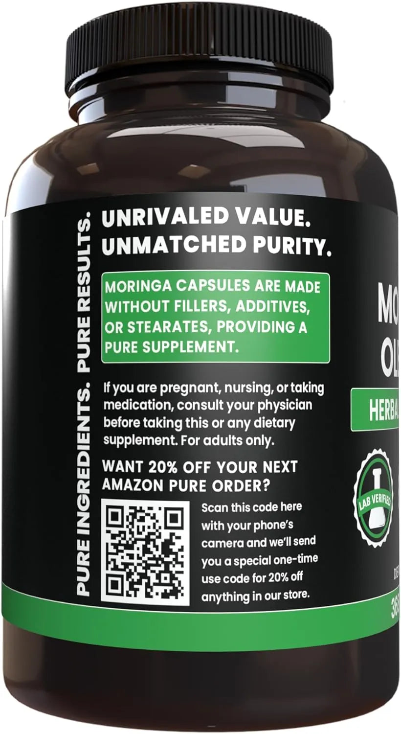 PURE ORIGINAL INGREDIENTS - Pure Original Ingredients Moringa 365 Capsulas - The Red Vitamin MX - Suplementos Alimenticios - {{ shop.shopifyCountryName }}