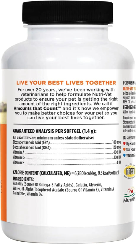 NUTRI-VET - Nutri-Vet Fish Oil Supplement for Dogs 100 Capsulas Blandas - The Red Vitamin MX - Aceite De Pescado Para Perros - {{ shop.shopifyCountryName }}
