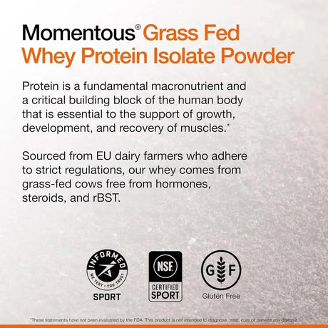 MOMENTOUS - Momentous Essential Grass-Fed Whey Protein Powder Chocolate 688Gr. - The Red Vitamin MX - Suplementos Alimenticios - {{ shop.shopifyCountryName }}