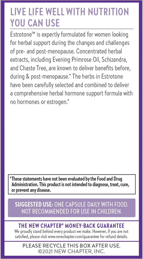 NEW CHAPTER - New Chapter Estrotone Peri-Menopause Supplement 60 Capsulas - The Red Vitamin MX - Suplementos Alimenticios - {{ shop.shopifyCountryName }}