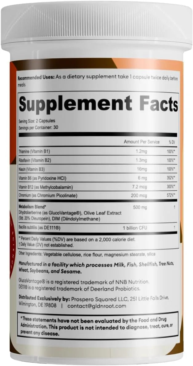 GOLDENROOT - GoldenRoot GLDN Berberine Advanced Absorption Formula 60 Capsulas - The Red Vitamin MX - Suplementos Alimenticios - {{ shop.shopifyCountryName }}