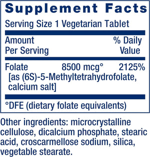 LIFE EXTENSION - Life Extension High Potency Optimized Folate 8500mcg 30 Tabletas - The Red Vitamin MX - Suplementos Alimenticios - {{ shop.shopifyCountryName }}