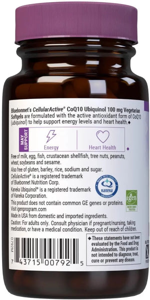 BLUEBONNET NUTRITION - Bluebonnet Nutrition Cellular Active CoQ10 Ubiquinol 100Mg. 30 Capsulas Blandas - The Red Vitamin MX - Suplementos Alimenticios - {{ shop.shopifyCountryName }}