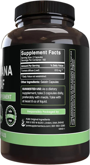 PURE ORIGINAL INGREDIENTS - Pure Original Ingredients Damiana Leaf 365 Capsulas - The Red Vitamin MX - Suplementos Alimenticios - {{ shop.shopifyCountryName }}