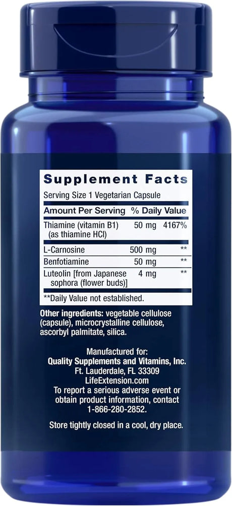LIFE EXTENSION - Life Extension Super Carnosine 500Mg. 60 Capsulas - The Red Vitamin MX - Suplementos Alimenticios - {{ shop.shopifyCountryName }}