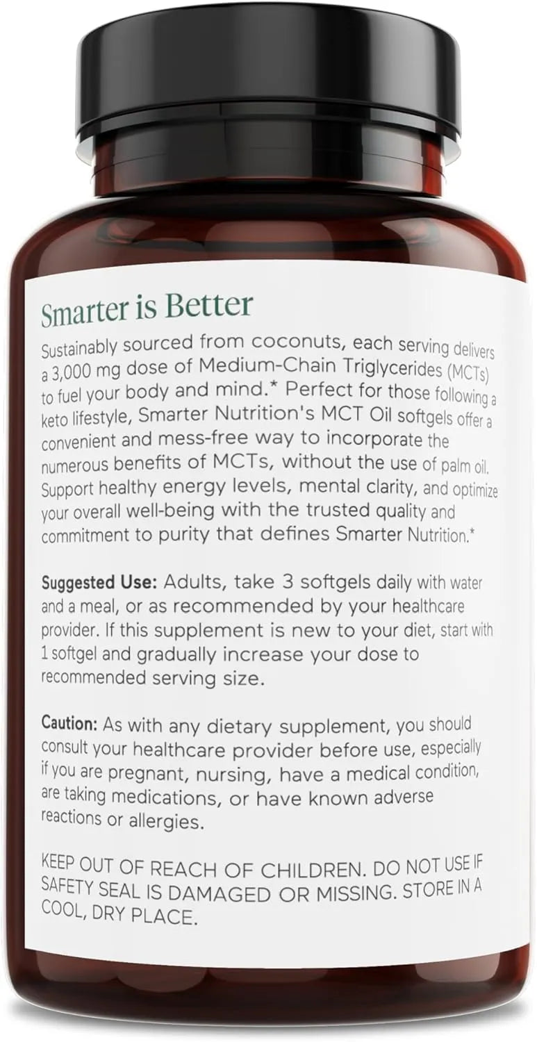 SMARTER NUTRITION - Smarter Nutrition MCT Oil 90 Capsulas Blandas - The Red Vitamin MX - Suplementos Alimenticios - {{ shop.shopifyCountryName }}