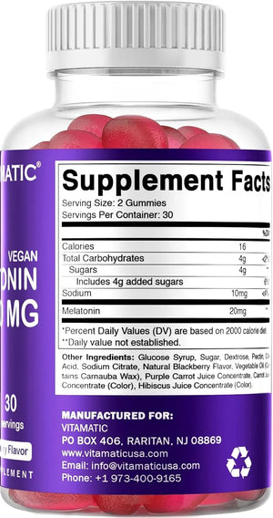VITAMATIC - Vitamatic Melatonin 20Mg. 60 Gomitas - The Red Vitamin MX - Suplementos Alimenticios - {{ shop.shopifyCountryName }}