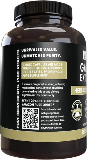 PURE ORIGINAL INGREDIENTS - Pure Original Ingredients Garlic Extract 365 Capsulas - The Red Vitamin MX - Suplementos Alimenticios - {{ shop.shopifyCountryName }}