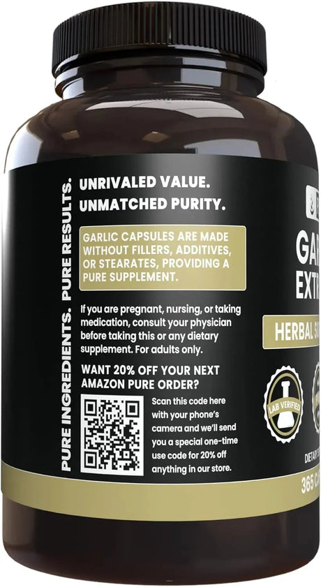 PURE ORIGINAL INGREDIENTS - Pure Original Ingredients Garlic Extract 365 Capsulas - The Red Vitamin MX - Suplementos Alimenticios - {{ shop.shopifyCountryName }}