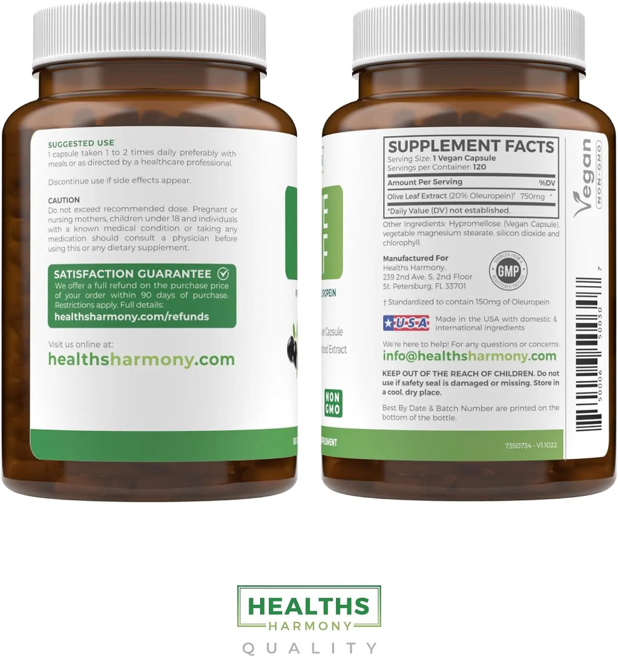 HEALTHS HARMONY - Healths Harmony Super Strength Olive Leaf Extract 120 Capsulas - The Red Vitamin MX - Suplementos Alimenticios - {{ shop.shopifyCountryName }}