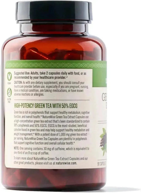 NATUREWISE - NatureWise Green Tea Extract 1000Mg. 90 Capsulas - The Red Vitamin MX - Suplementos Alimenticios - {{ shop.shopifyCountryName }}
