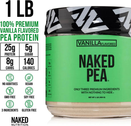 NAKED NUTRITION - Naked Pea Pea Protein Isolate 15 Servicios Vanilla 454Gr. - The Red Vitamin MX - Suplementos Alimenticios - {{ shop.shopifyCountryName }}