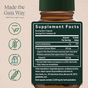 GAIA HERBS - Gaia Herbs Pro Holy Basil Leaf 60 Capsulas - The Red Vitamin MX - Suplementos Alimenticios - {{ shop.shopifyCountryName }}