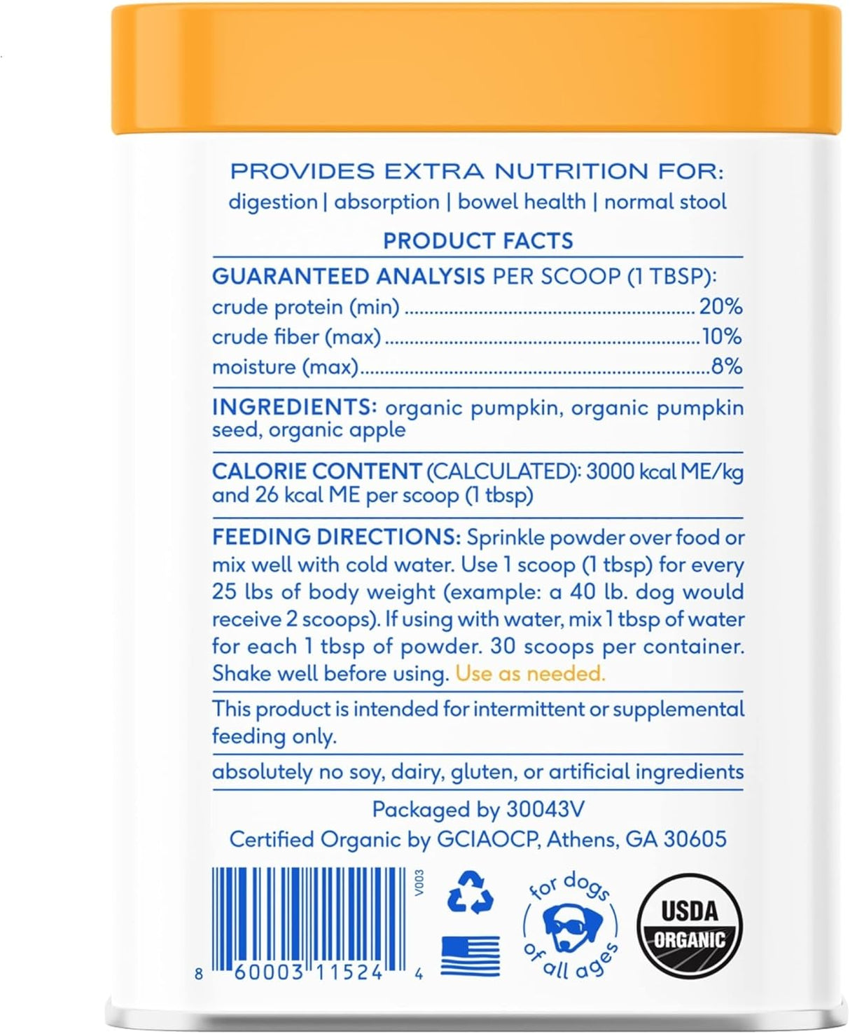 Native Pet Pumpkin for Dogs 30 Servicios 227Gr.