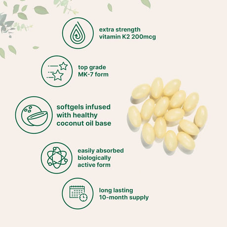 MICRO INGREDIENTS - Micro Ingredients Vitamin K2 MK-7 200mcg 300 Capsulas Blandas - The Red Vitamin MX - Suplementos Alimenticios - {{ shop.shopifyCountryName }}
