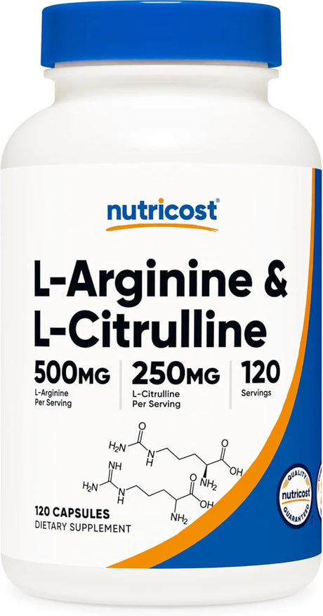 NUTRICOST - Nutricost L-Arginine L-Citrulline Complex 750Mg. 120 Capsulas - The Red Vitamin MX - Suplementos Alimenticios - {{ shop.shopifyCountryName }}