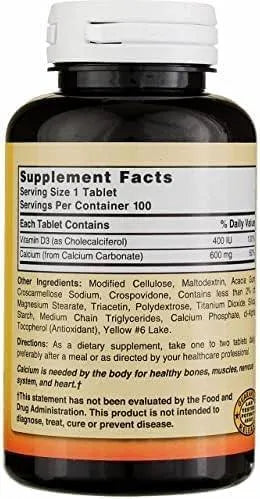 NATURE'S BLEND - Nature's Blend Calcium Carbonate 600Mg. with D3 100 Tabletas - The Red Vitamin MX - Suplementos Alimenticios - {{ shop.shopifyCountryName }}