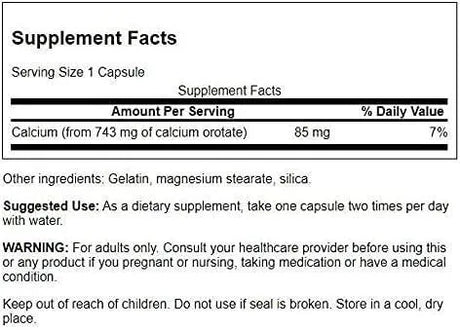 SWANSON - Swanson Calcium Orotate 85Mg. 60 Capsulas 2 Pack - The Red Vitamin MX - Suplementos Alimenticios - {{ shop.shopifyCountryName }}