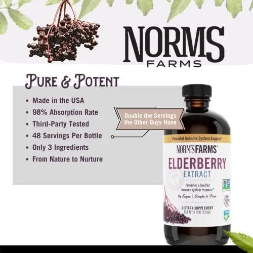 NORM'S FARMS - Norm's Farms American Elderberry Extract 237Ml. - The Red Vitamin MX - Suplementos Alimenticios - {{ shop.shopifyCountryName }}