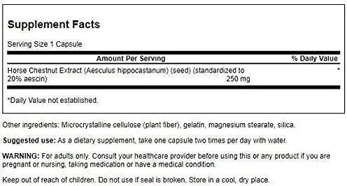 SWANSON - Swanson Horse Chestnut 250Mg. 120 Capsulas - The Red Vitamin MX - Suplementos Alimenticios - {{ shop.shopifyCountryName }}