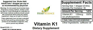 HERB SCIENCE - Herb-Science Vitamin K1 Drops 1 Fl.Oz. - The Red Vitamin MX - Suplementos Alimenticios - {{ shop.shopifyCountryName }}