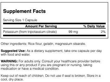 SWANSON - Swanson Potassium Citrate 99Mg. 120 Capsulas - The Red Vitamin MX - Suplementos Alimenticios - {{ shop.shopifyCountryName }}