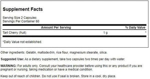 Swanson Tart Cherry 500Mg. 120 Capsulas 2 Pack